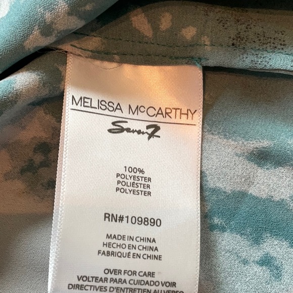 FREE SHIPPING-Melissa McCarthy 2XL Duster Kimono Blue Watercolor Teal Green - Picture 7 of 8